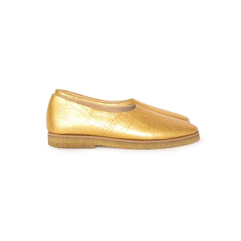 Sydney Brown Gold NWB Crepe Almond Flat - Picture 2 of 3